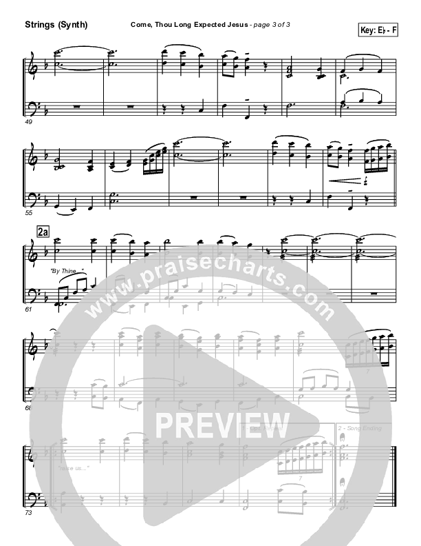 Come Thou Long Expected Jesus Synth Strings (Traditional Carol / PraiseCharts)