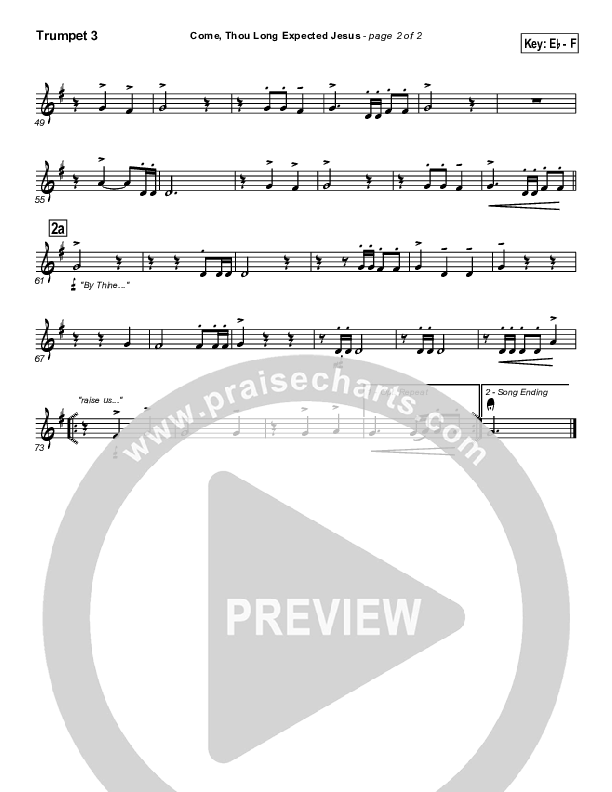Come Thou Long Expected Jesus Trumpet 3 (Traditional Carol / PraiseCharts)