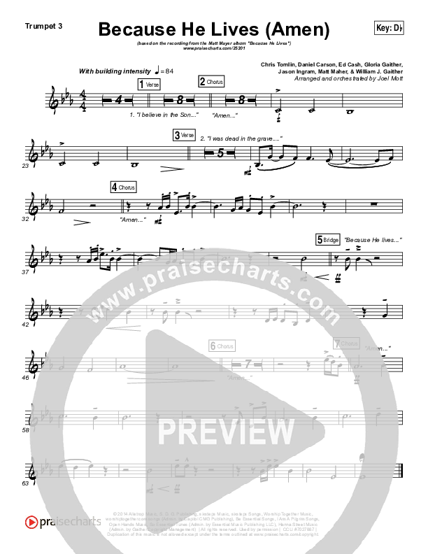 Because He Lives (Amen) Brass Pack (Matt Maher)