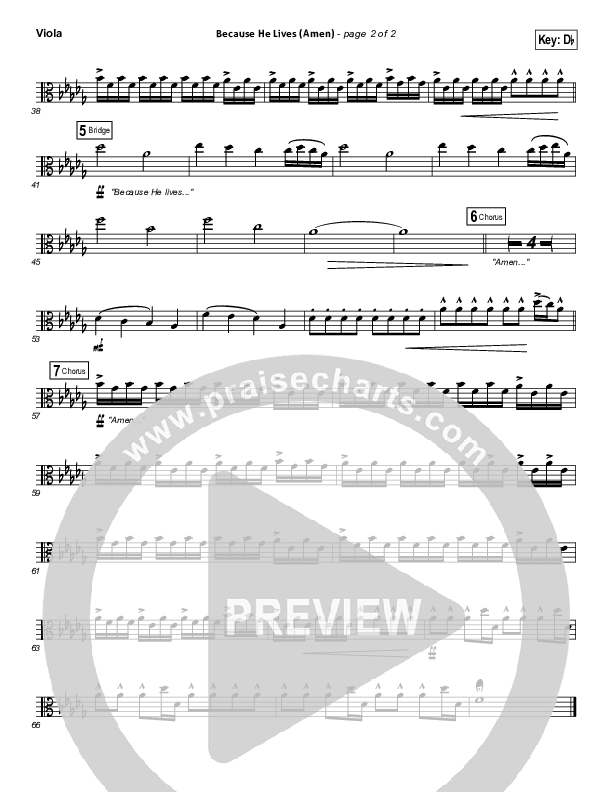 Because He Lives (Amen) Viola (Matt Maher)