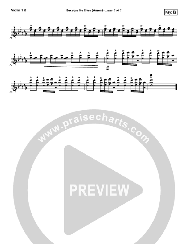 Because He Lives (Amen) Violin 1/2 (Matt Maher)