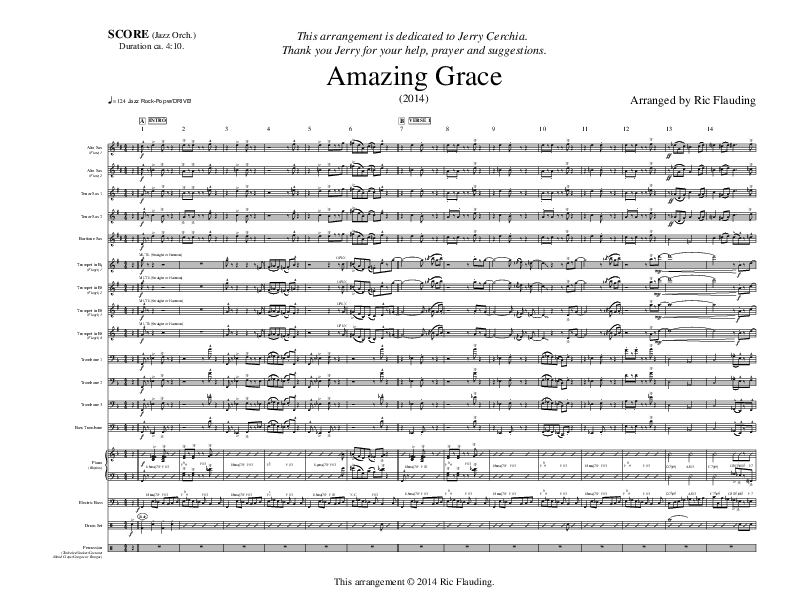 Amazing Grace (Instrumental) Conductor's Score (Ric Flauding)