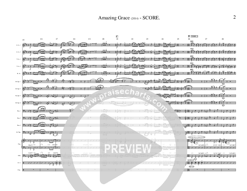 Amazing Grace (Instrumental) Conductor's Score (Ric Flauding)