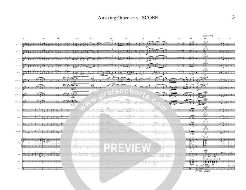 Amazing Grace (Instrumental) Conductor's Score (Ric Flauding)