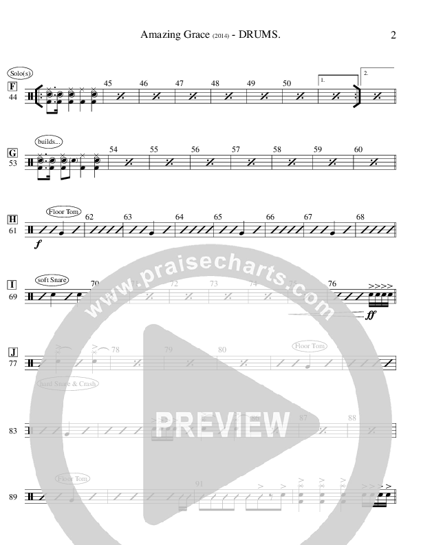 Amazing Grace (Instrumental) Drum Set (Ric Flauding)