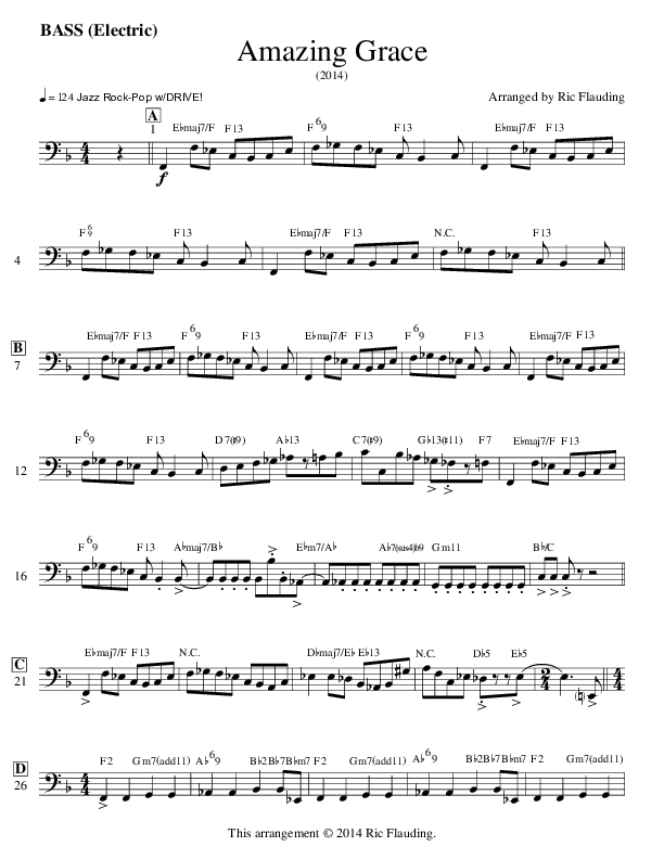 Amazing Grace (Instrumental) Electric Guitar (Ric Flauding)