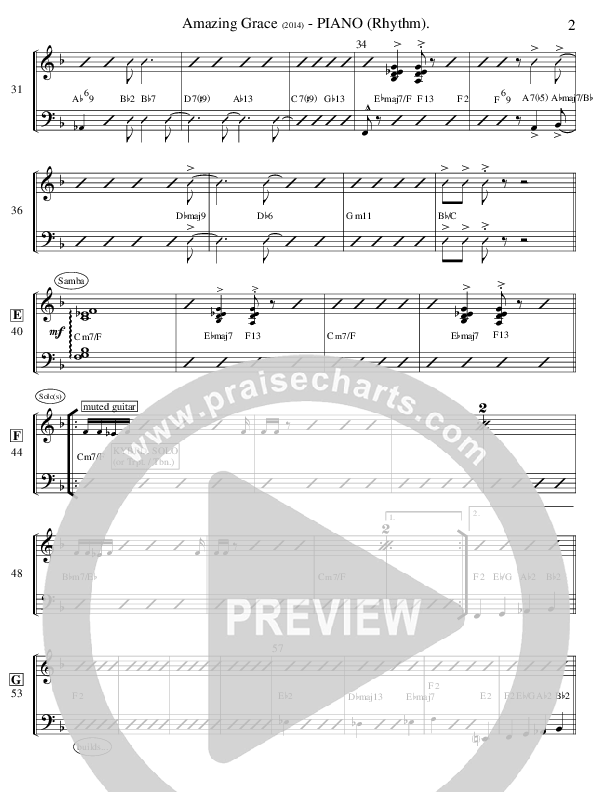 Amazing Grace (Instrumental) Piano Sheet (Ric Flauding)