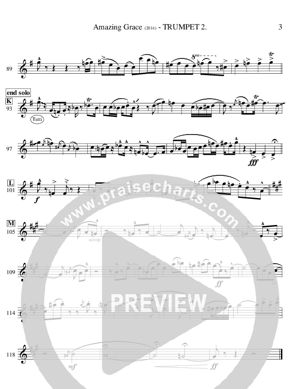 Amazing Grace (Instrumental) Trumpet 2 (Ric Flauding)