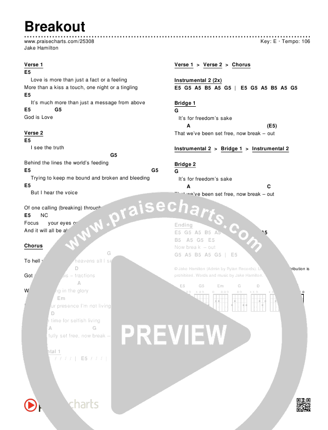 Breakout Chords & Lyrics (Jake Hamilton)