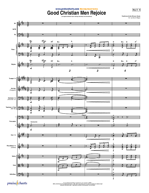 Good Christian Men Rejoice Conductor's Score ( / Traditional Carol / PraiseCharts)