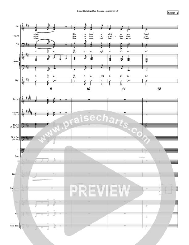 Good Christian Men Rejoice Conductor's Score ( / Traditional Carol / PraiseCharts)