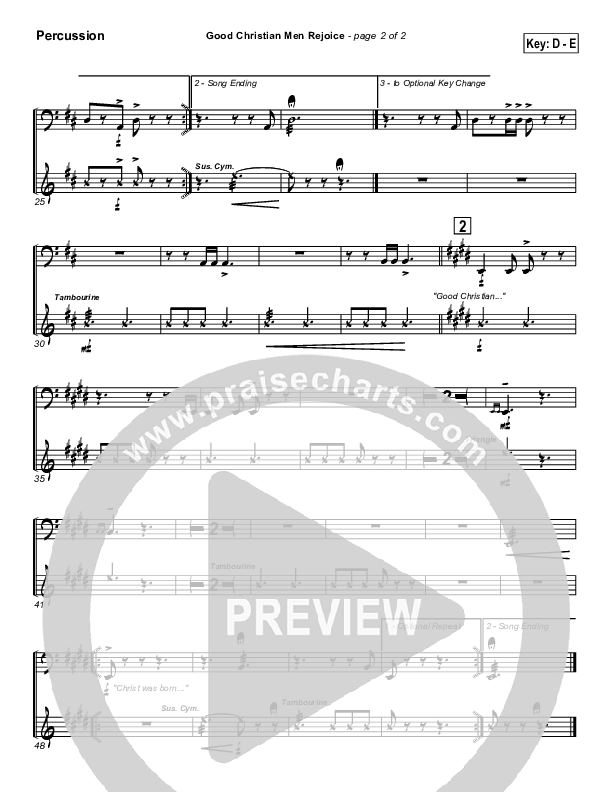 Good Christian Men Rejoice Percussion ( / Traditional Carol / PraiseCharts)
