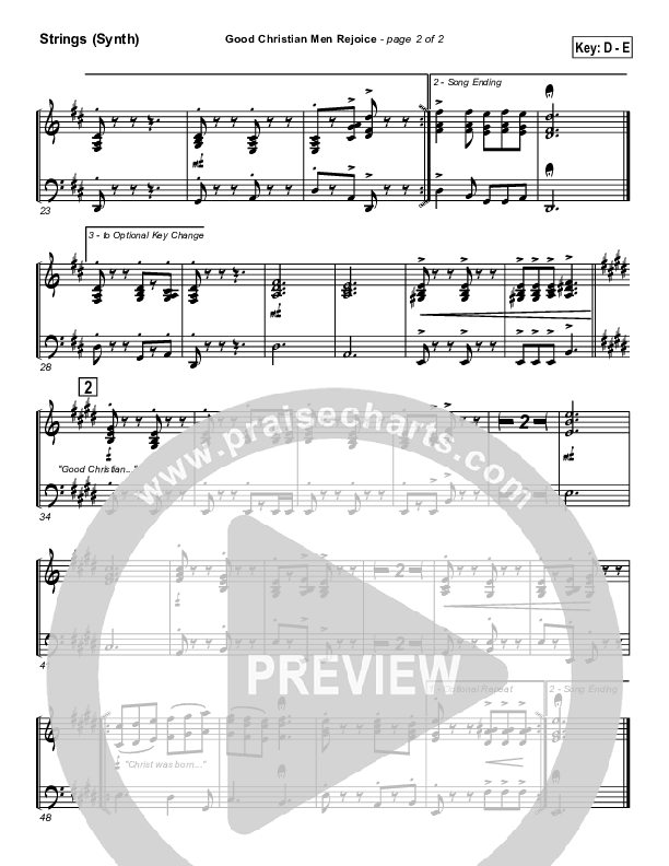 Good Christian Men Rejoice String Pack ( / Traditional Carol / PraiseCharts)