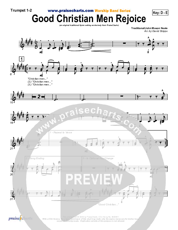 Good Christian Men Rejoice Trumpet 1,2 ( / Traditional Carol / PraiseCharts)