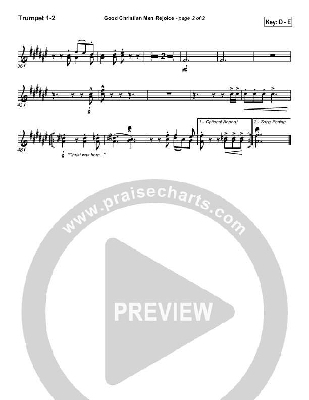 Good Christian Men Rejoice Trumpet 1,2 ( / Traditional Carol / PraiseCharts)