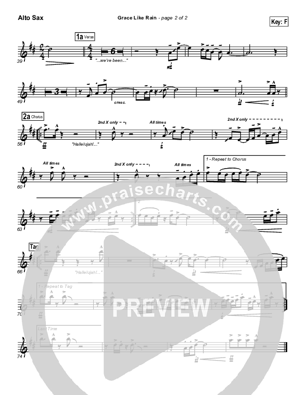 Grace Like Rain Alto Sax (Todd Agnew)