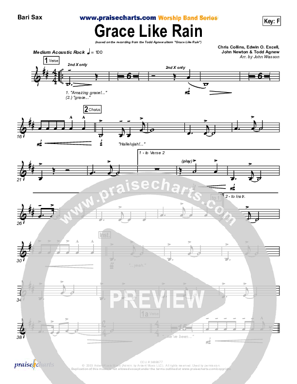 Grace Like Rain Bari Sax (Todd Agnew)