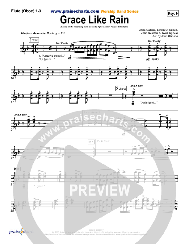 Grace Like Rain Flute/Oboe 1/2/3 (Todd Agnew)