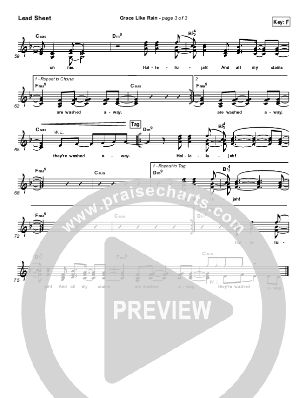 Grace Like Rain Lead Sheet (Todd Agnew)