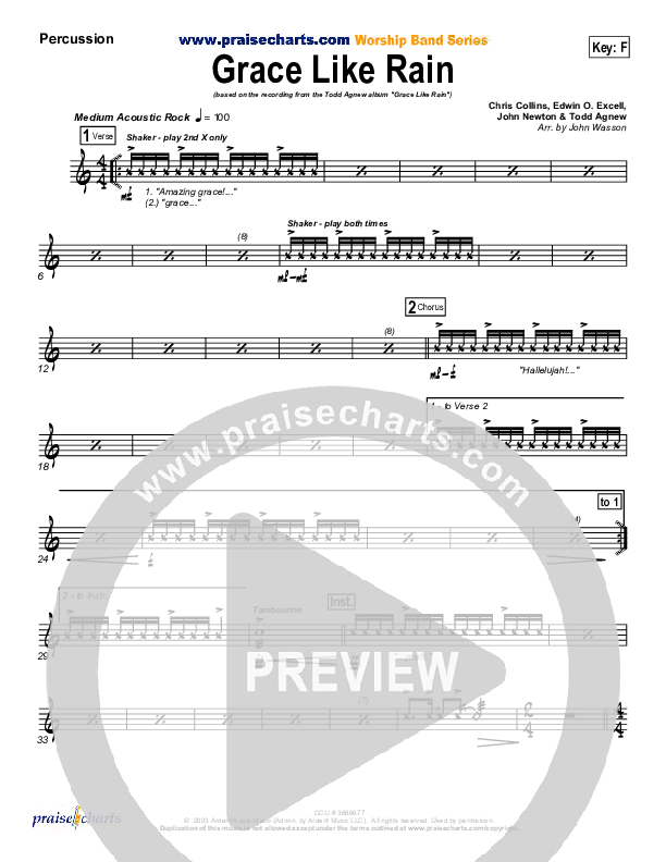 Grace Like Rain Percussion (Todd Agnew)