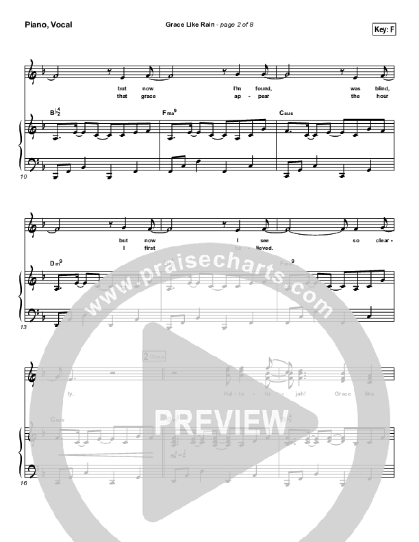 Grace Like Rain Piano/Vocal (Todd Agnew)