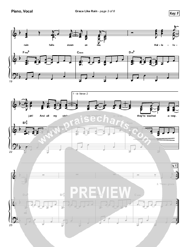 Grace Like Rain Piano/Vocal (Todd Agnew)