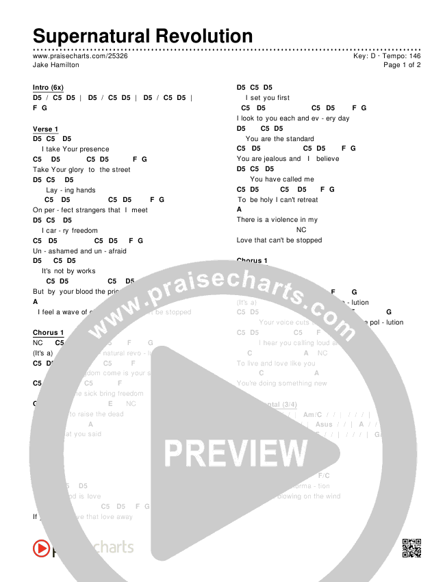 Supernatural Revolution Chords & Lyrics (Jake Hamilton)