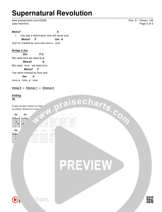 Supernatural Revolution Chords & Lyrics (Jake Hamilton)