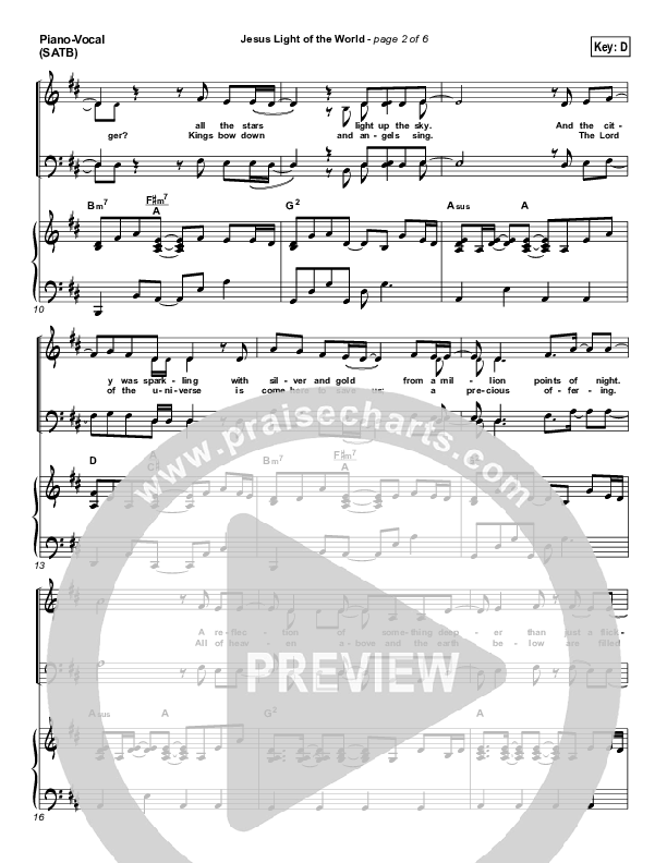 Jesus Light Of The World Piano/Vocal (Third Day)