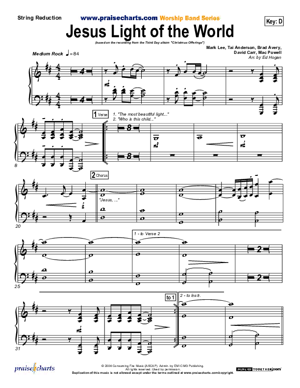 Jesus Light Of The World Synth Strings (Third Day)