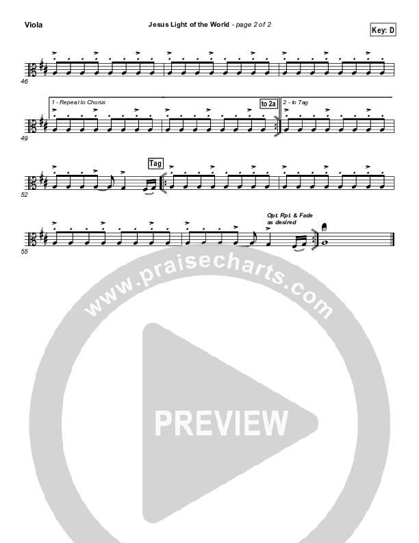 Jesus Light Of The World Viola (Third Day)