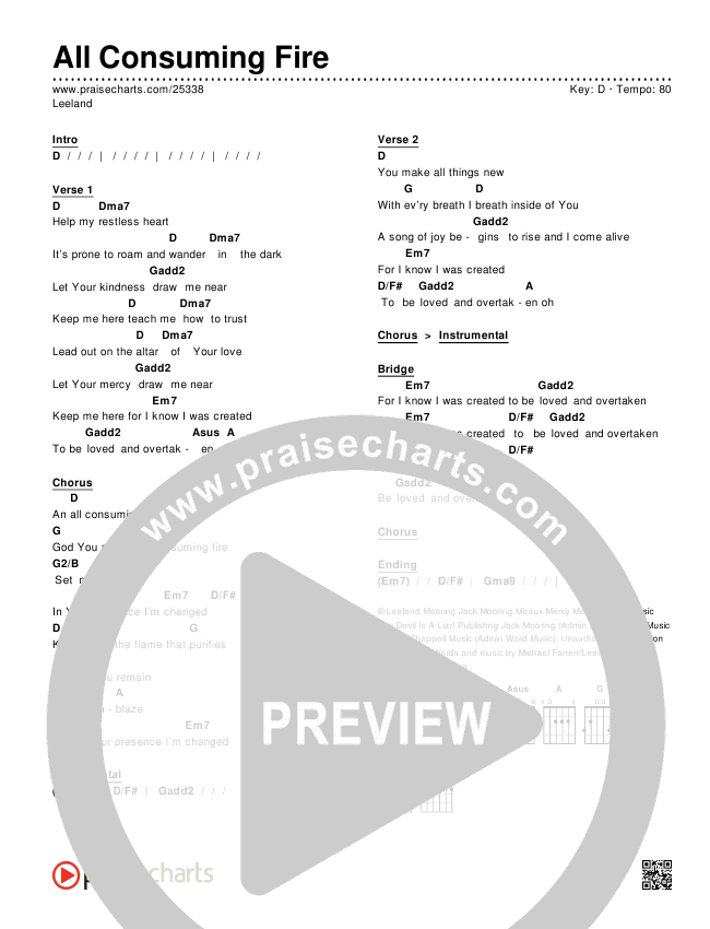 All Consuming Fire Chords & Lyrics (Leeland)