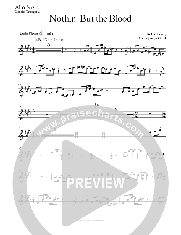 Nothing But The Blood (Instrumental) Alto Sax 1/2 (Good Jazz Series)