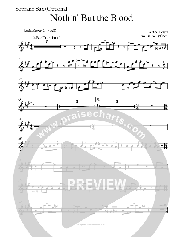 Nothing But The Blood (Instrumental) Soprano Sax (Good Jazz Series)