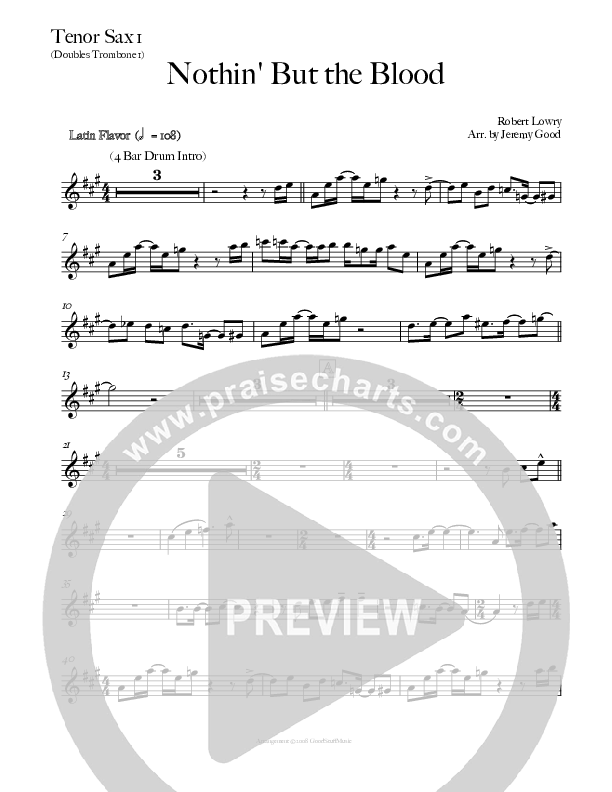 Nothing But The Blood (Instrumental) Tenor Sax 2 (Good Jazz Series)