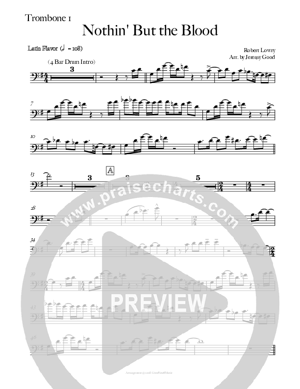 Nothing But The Blood (Instrumental) Trombone 1 (Good Jazz Series)