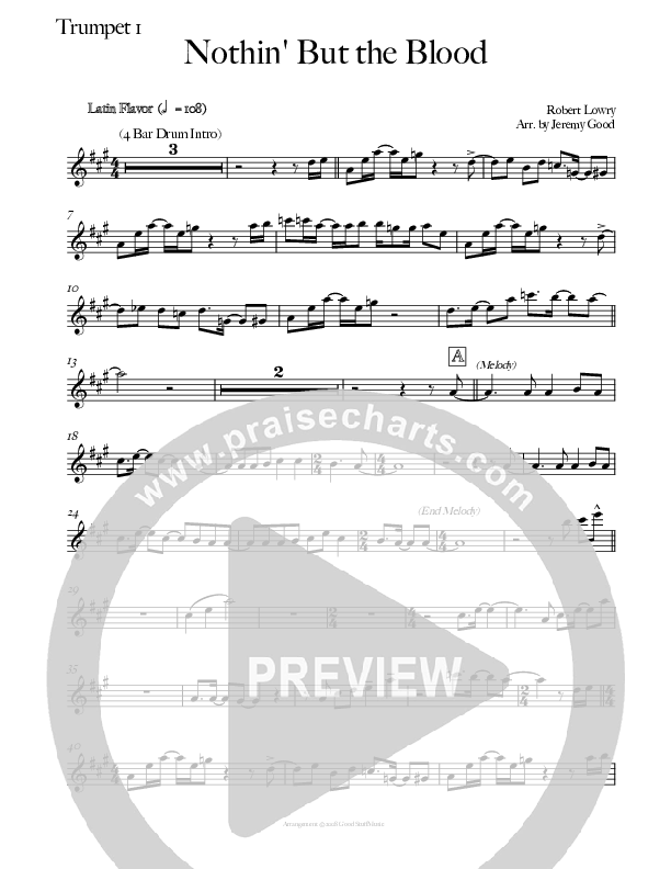 Nothing But The Blood (Instrumental) Trumpet 1 (Good Jazz Series)