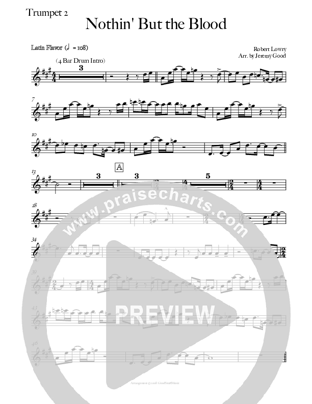 Nothing But The Blood (Instrumental) Trumpet 2 (Good Jazz Series)