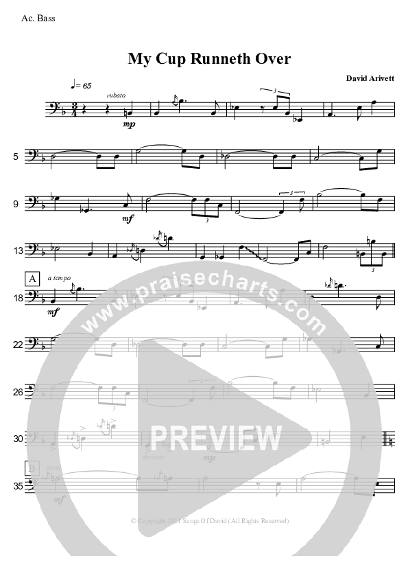 My Cup Runneth Over Acoustic Guitar (David Arivett)