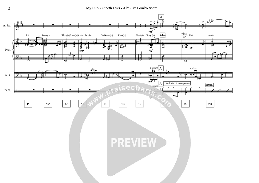 My Cup Runneth Over Conductor's Score (David Arivett)