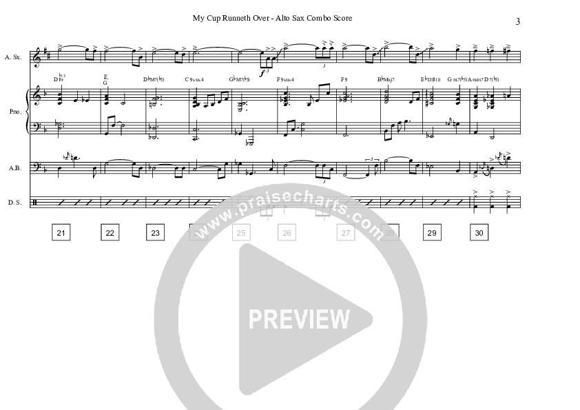 My Cup Runneth Over Conductor's Score (David Arivett)