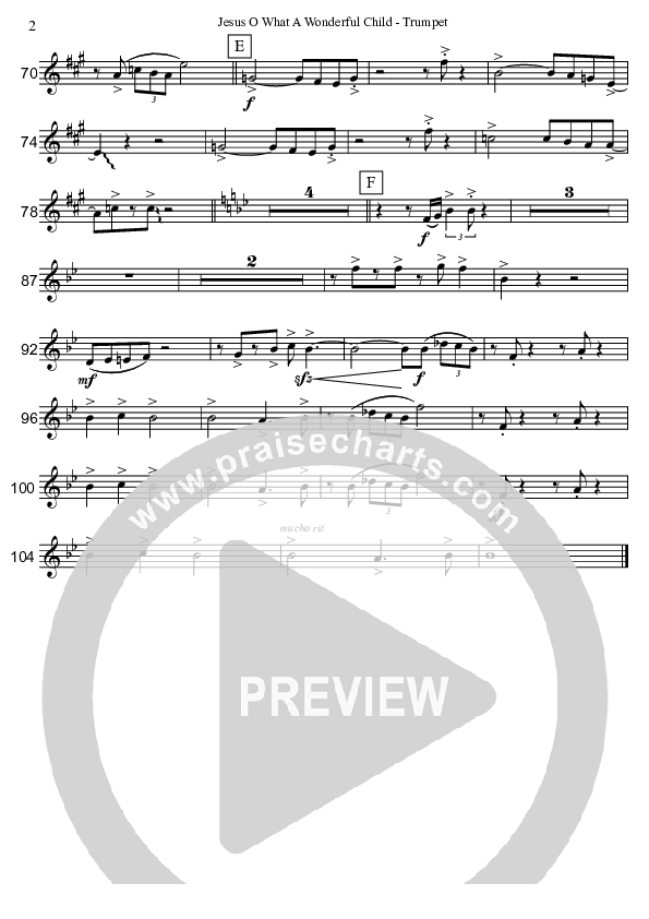 Jesus Oh What A Wonderful Child (Instrumental) Trumpet (David Arivett)