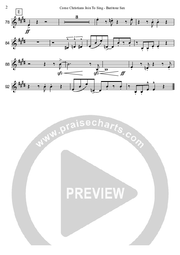 Come Christians Join To Sing (Instrumental) Bari Sax (David Arivett)