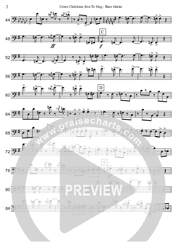 Come Christians Join To Sing (Instrumental) Bass Guitar (David Arivett)