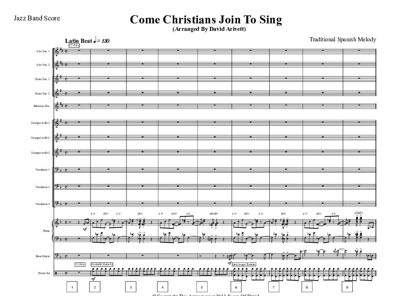 Come Christians Join To Sing (Instrumental) Conductor's Score (David Arivett)