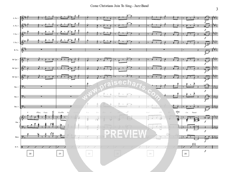 Come Christians Join To Sing (Instrumental) Conductor's Score (David Arivett)
