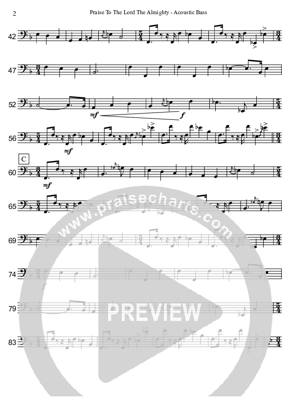 Praise To The Lord The Almighty  Bass Guitar (David Arivett)