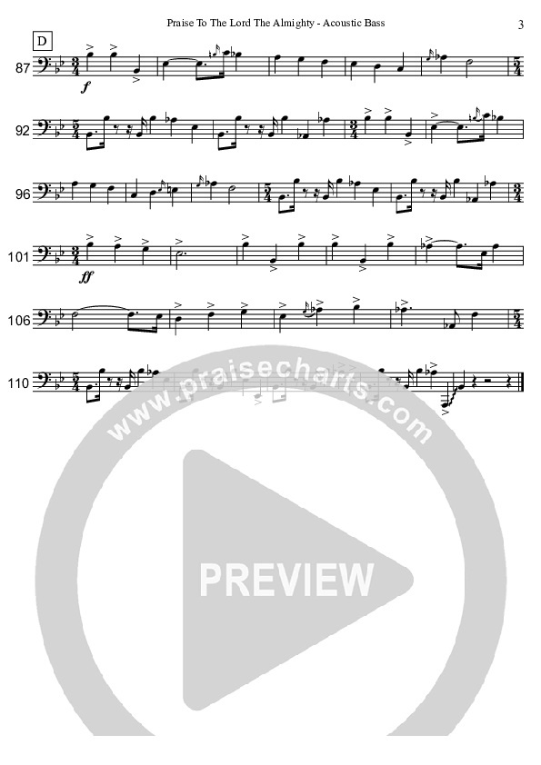 Praise To The Lord The Almighty  Bass Guitar (David Arivett)