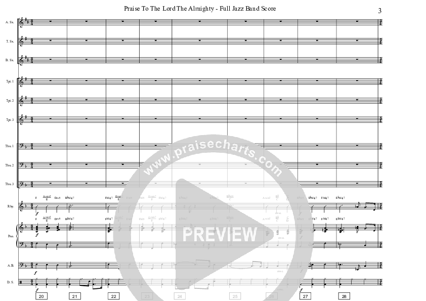 Praise To The Lord The Almighty  Conductor's Score (David Arivett)