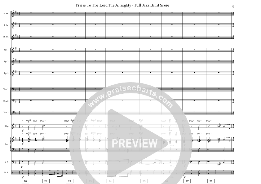 Praise To The Lord The Almighty Conductor's Score (David Arivett)